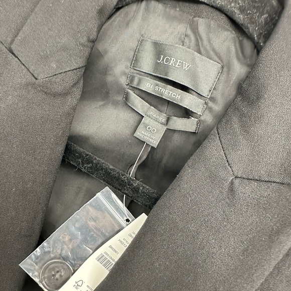 NEW J CREW Parke blazer in bi-stretch cotton Size 00 black - Picture 6 of 6